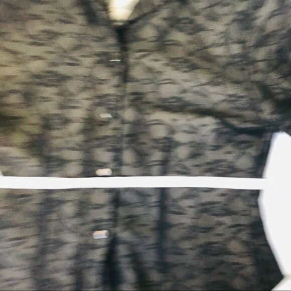 Annie Alexander Silk Lace Print Shirt Blouse Top Neutral Button Graphic Light S - Picture 12 of 12